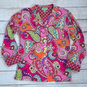 Vera Bradley Pink Swirls Pajama Top